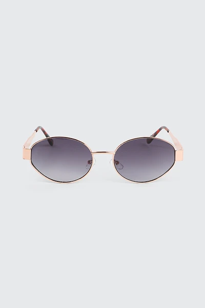 Ardene Gold Toned Oval Sunglasses