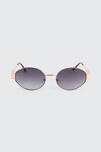 Ardene Gold Toned Oval Sunglasses