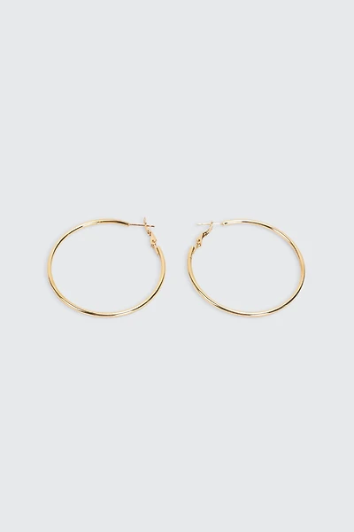 Ardene Stainless Steel Thin Hoop Earrings in Gold