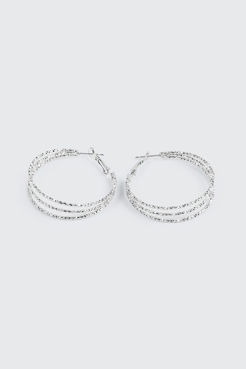 Anneaux trois rangs texturés