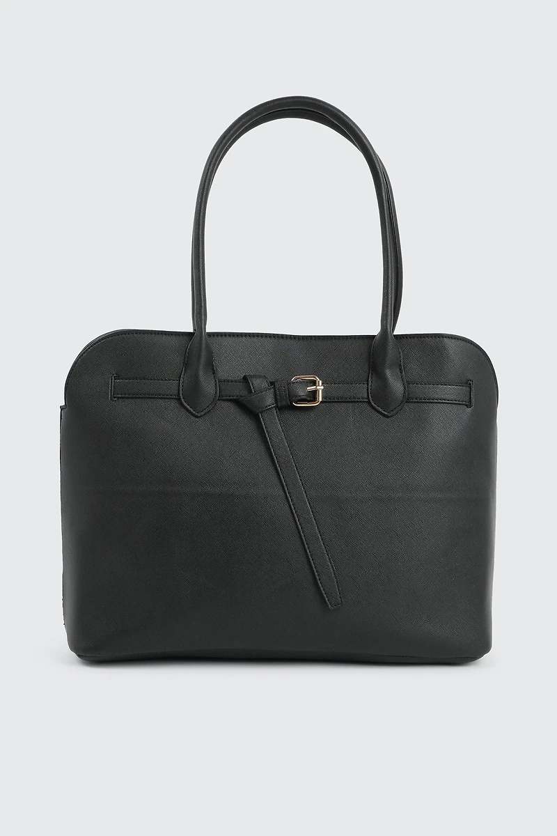 Ardene Tote Bag with Buckle Detail in | 100% Recycled Polyester/Faux Leather | Eco-Conscious