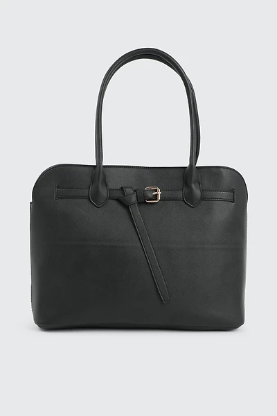 Ardene Tote Bag with Buckle Detail in | 100% Recycled Polyester/Faux Leather | Eco-Conscious