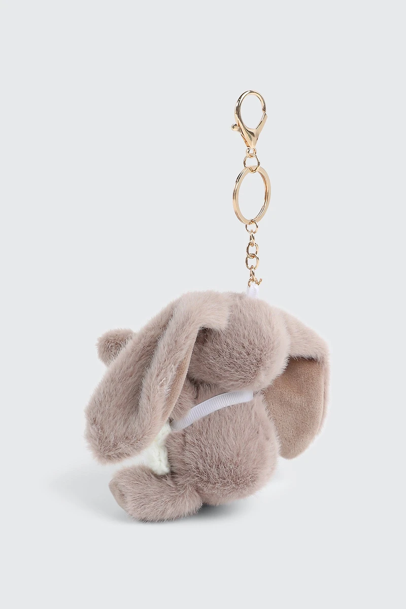Porte-clés lapin en peluche