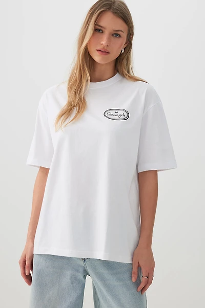 Ardene Oversized Gilmore Girls T-Shirt in White | Size Small | 100% Cotton