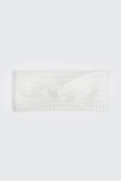 Ardene Open Mesh Knotted Headwrap in White