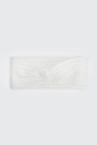Ardene Open Mesh Knotted Headwrap in White
