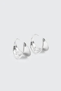 Ardene Wide Hoop Earrings in Silver | Stainless Steel