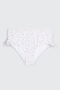 Ardene Kids Printed Side Tie Swim Bottom in White | Size | Polyester/Nylon/Elastane | Microfiber