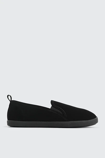 Ardene Slip On Sneakers in Black | Size | Faux Suede | Eco-Conscious