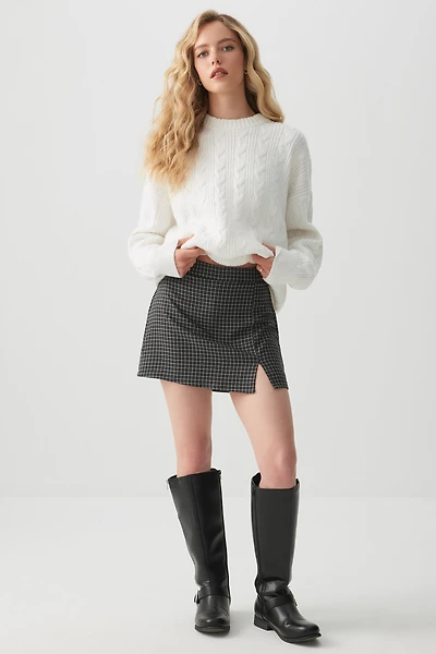 Ardene Plaid Micro Skort in | Size | Polyester/Elastane/Viscose