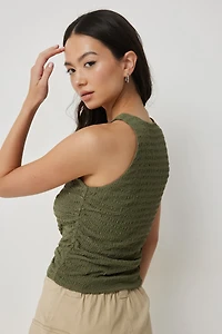 Camisole col montant à fronces latérales