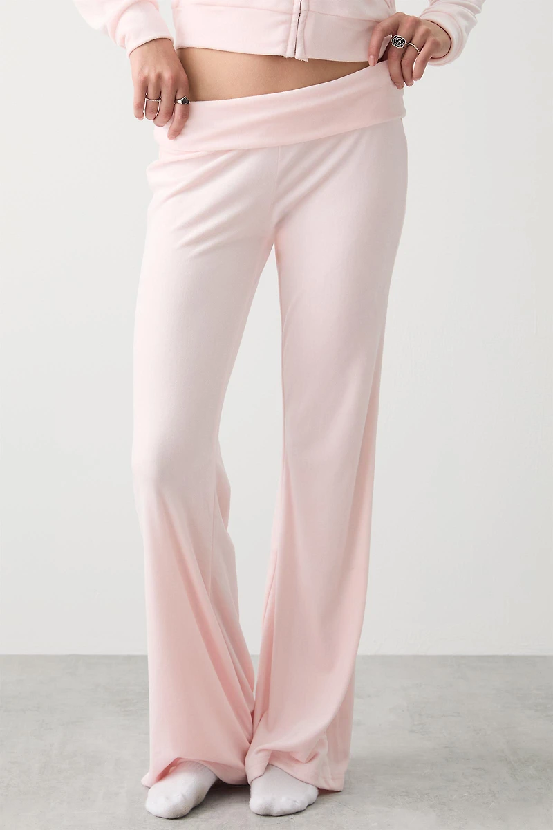 Pantalon de pyjama évasé en velours