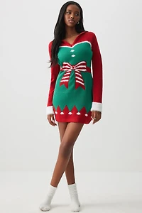 Ardene Holiday Dress in Medium Green | Size