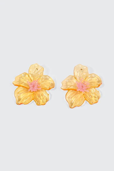 Boucles d'oreilles hibiscus