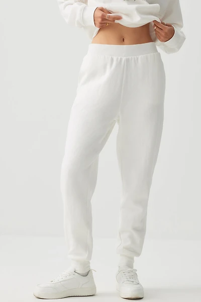 Ardene Slouchy Sweatpants in Off-White | Size | Polyester/Cotton | Fleece-Lined