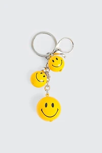 Ardene Happy Face Keychain in Yellow
