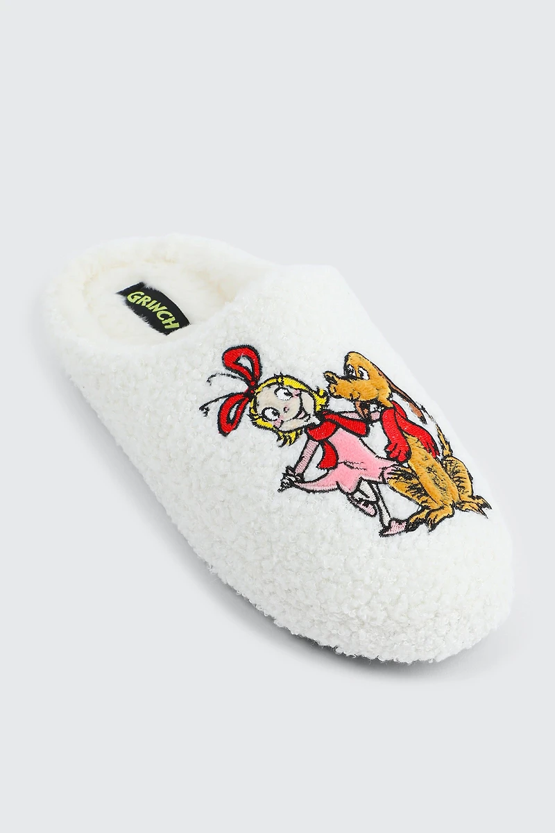 Ardene Cindy Lou Slippers in White | Size Small | Polyester