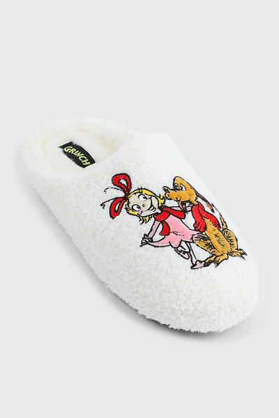 Ardene Cindy Lou Slippers in White | Size Small | Polyester