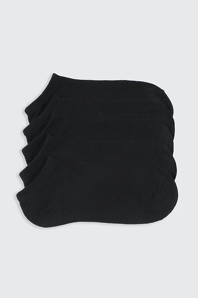 Ardene 5-Pack Ankle Socks in Black | Polyester/Spandex