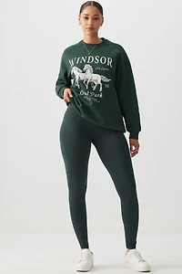Ardene Super Soft Wide Waistband Leggings in Dark Green | Size | Polyester/Spandex