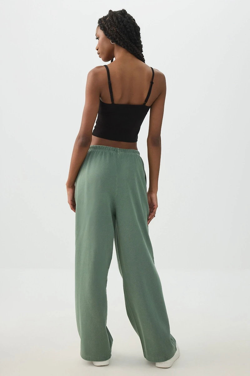 Pantalon de jogging à jambe large délavé