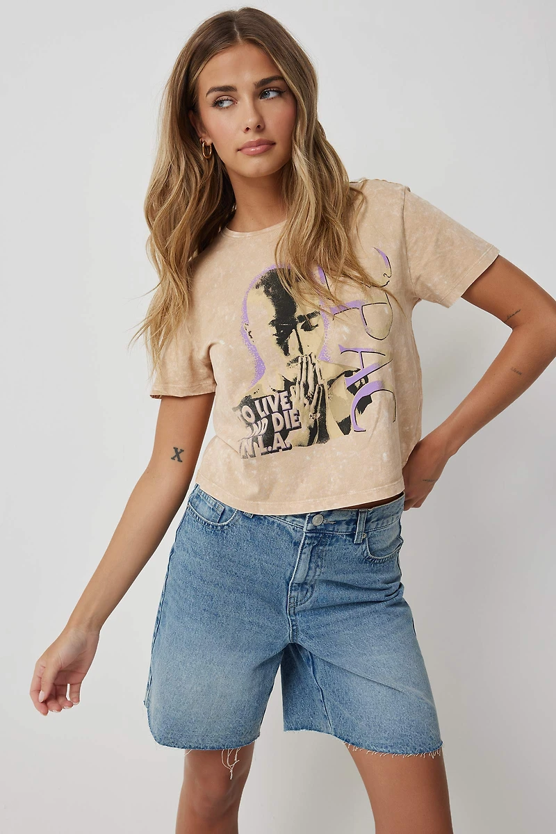 Ardene 2Pac Boxy T-Shirt in Beige | Size | 100% Cotton