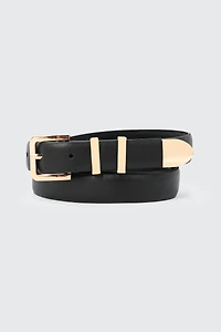 Ardene Belt with Metal Tip in Black | Size Small | Faux Leather