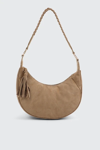 Sac d'épaule en faux suède