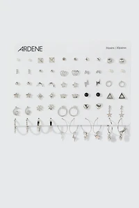 Ardene 30-Pack Assorted Earrings in Silver | Stainless Steel