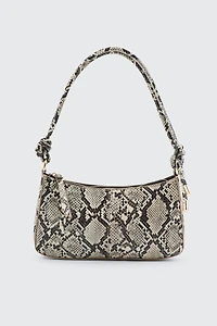 Ardene Knotted Handle Shoulder Bag with Crossbody Strap | 100% Recycled Polyester/Faux Leather | Eco-Conscious