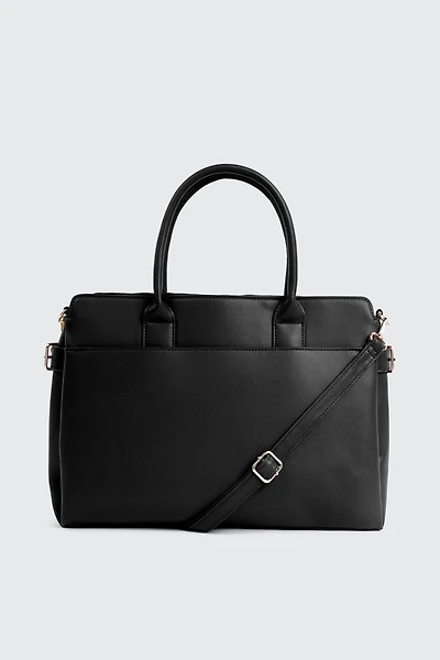 Ardene Tote Bag with Laptop Sleeve in | 100% Recycled Polyester/Faux Leather | Eco-Conscious