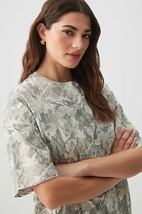 T-shirt à col rond camouflage