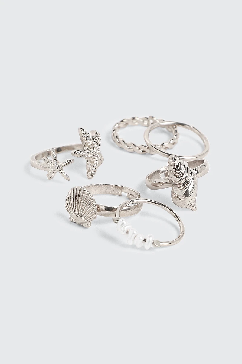 Lot de 6 bagues océan