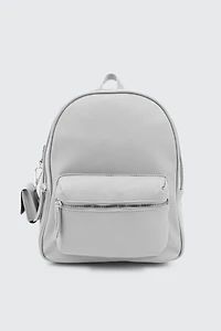 Ardene Backpack with Coin Purse in Light Grey | Faux Leather/Polyester