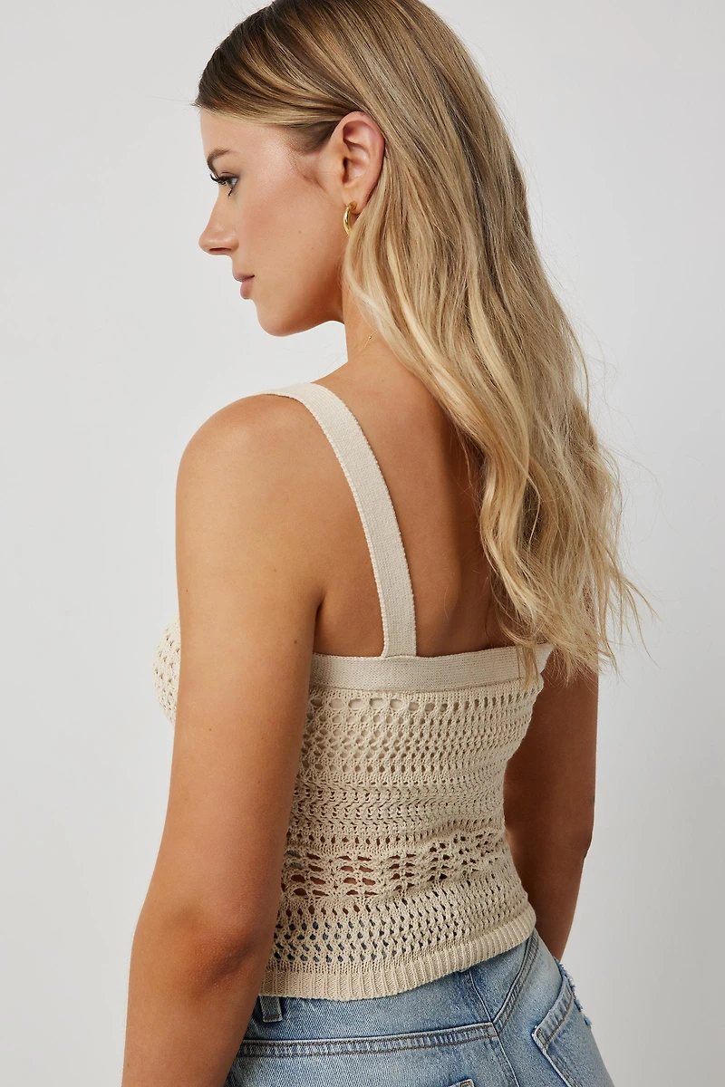 Camisole courte pointelle