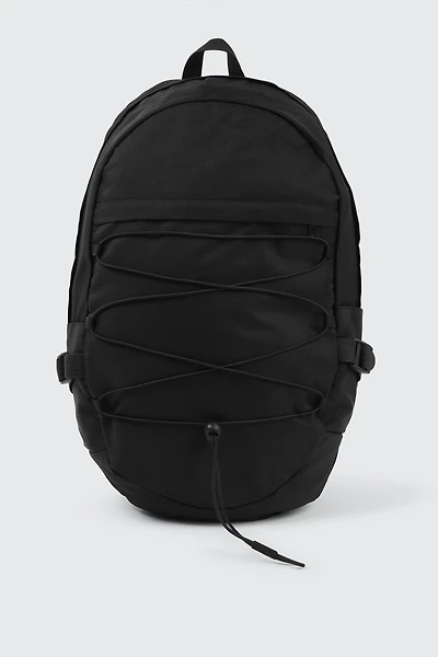 Ardene Man Black Canvas Backpack For Men | Polyester | Eco-Conscious
