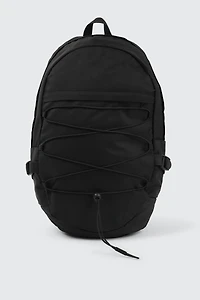 Ardene Man Black Canvas Backpack For Men | Polyester | Eco-Conscious