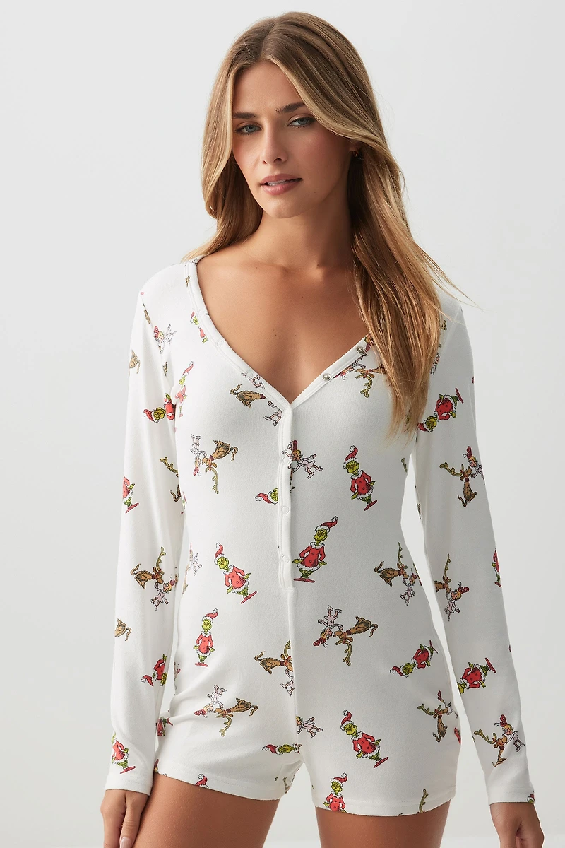 Combishort pyjama à manches longues Le Grincheux