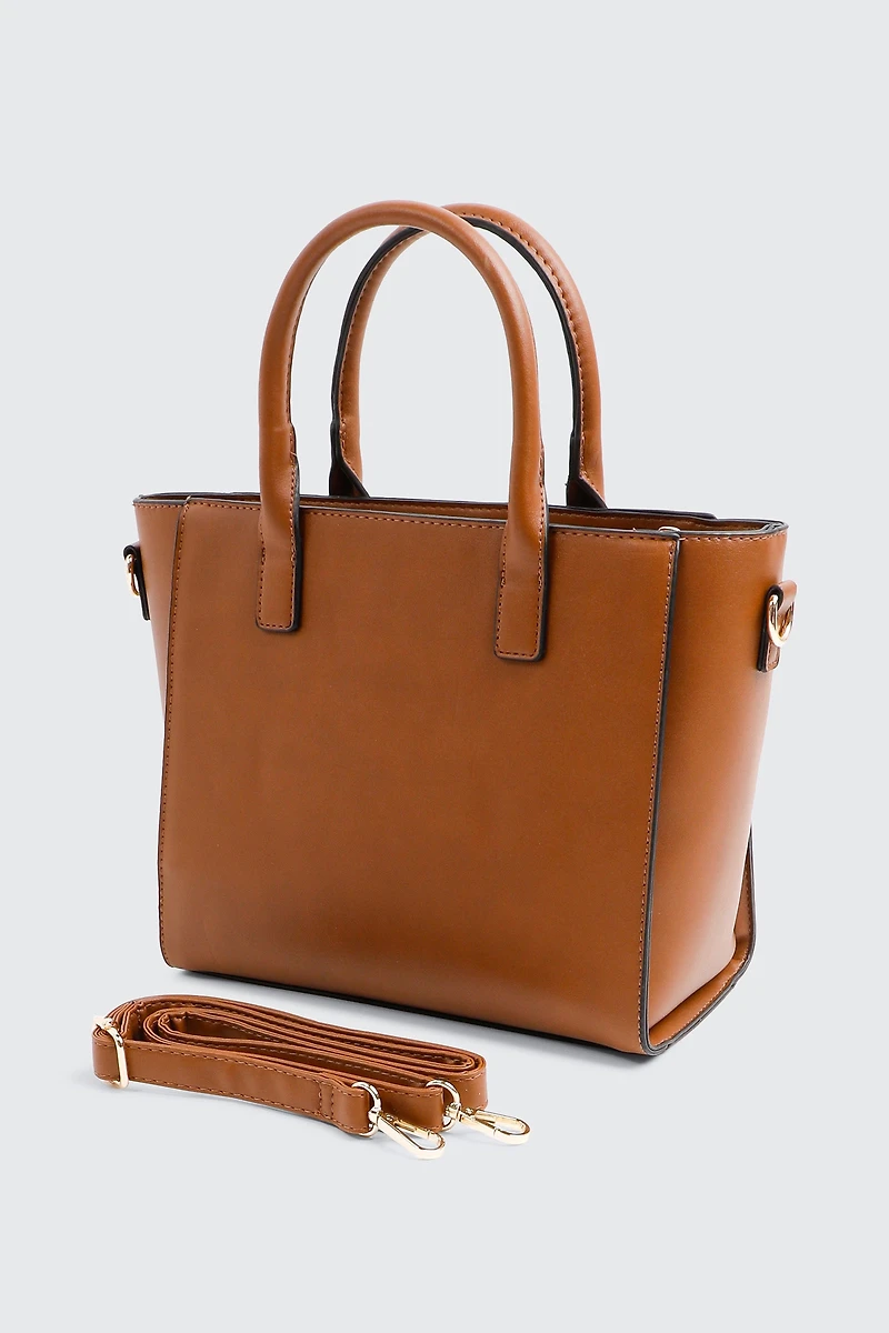 Sac fourre-tout en faux cuir à détail de cadenas