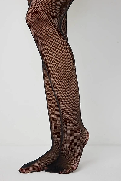 Ardene Tights with Crystals in Black | Spandex/Polyamide