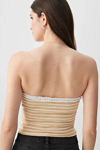 Haut tube rayé à boucle