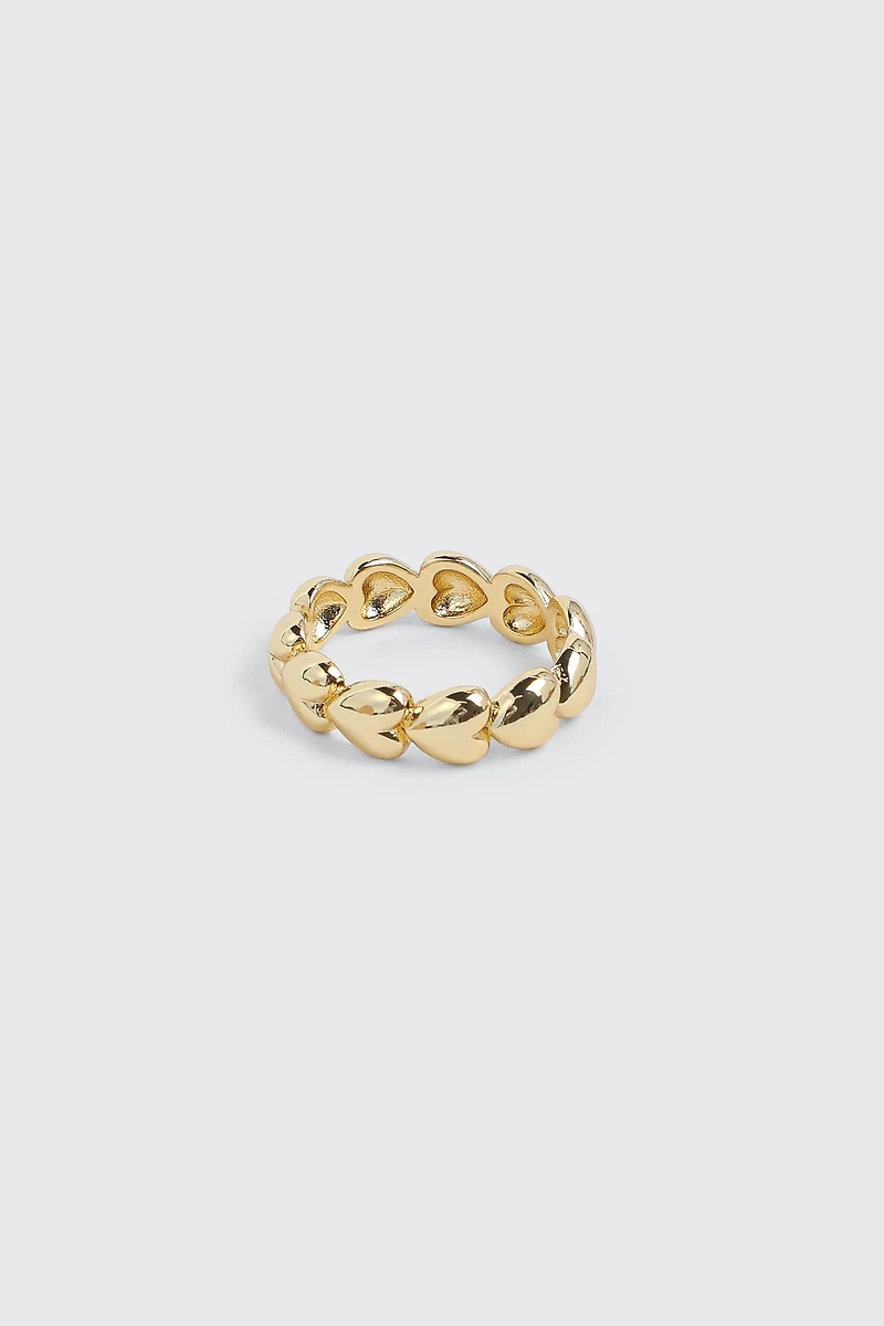 Ardene 14K Gold Plated All Around Heart Ring | Size