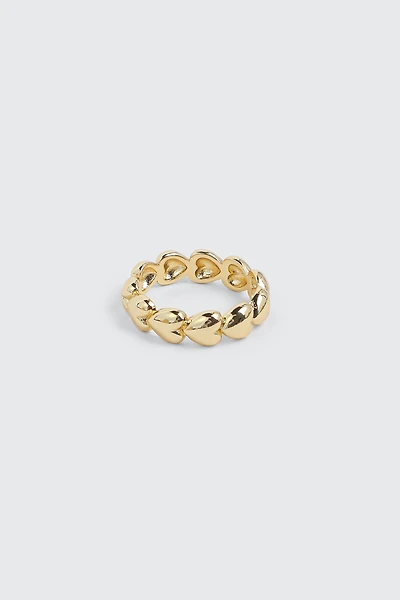 Ardene 14K Gold Plated All Around Heart Ring | Size
