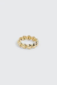 Ardene 14K Gold Plated All Around Heart Ring | Size