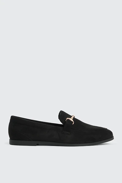 Ardene Loafers with Chain Detail in | Size | Faux Suede