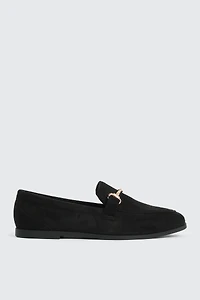 Ardene Loafers with Chain Detail in | Size | Faux Suede