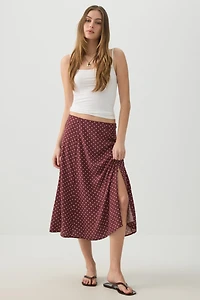 Jupe midi évasée fendue