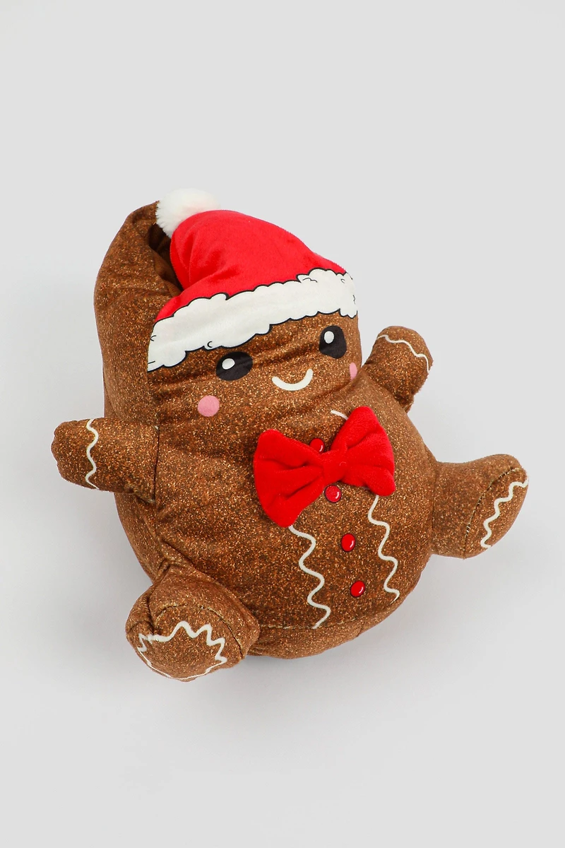 Ardene Plush Gingerbread Man Slippers in Brown | Size | Eco-Conscious