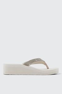 Sandales de plage compensées à strass