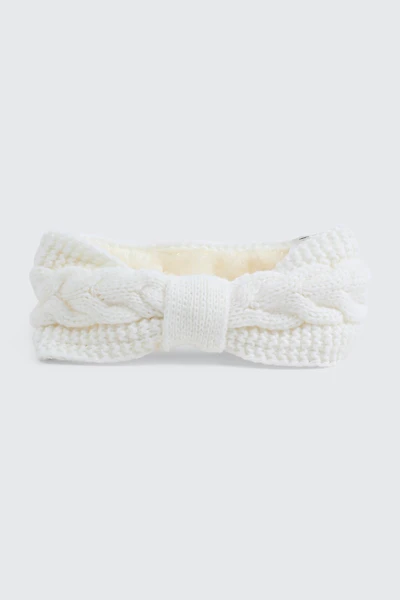 Ardene Cable Knit Headband in Off-White | Polyester